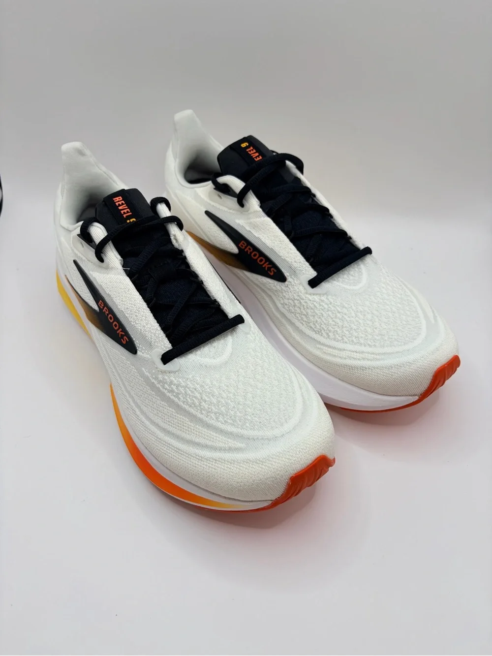 Brooks White Black Orange Yellow Running Shoes